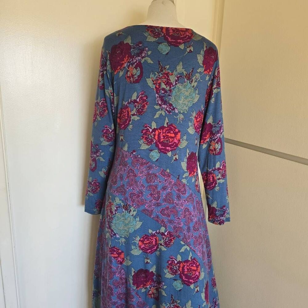 Soft Surroundings A-Line Purple/Blue Maxi Dress, Long Sleeve, EUC, M - Picture 8 of 12
